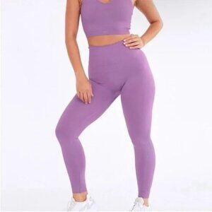 SET ACTIVE Sculpt Flex Purple Workout Tights Athletic Leggings Womens Small